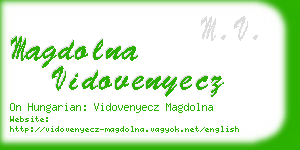 magdolna vidovenyecz business card